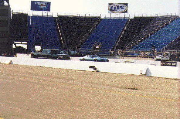 me and a big green chevy pickup, my first time at the track, he ran just about as fast as me (thank God I'm faster now)